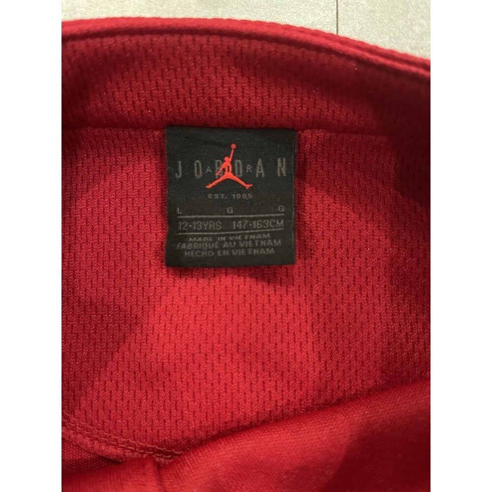 Jordan Brand Baseball Jersey Kids Large 12-13 Bred Black Red Embroidered - 038 - Picture 4 of 5